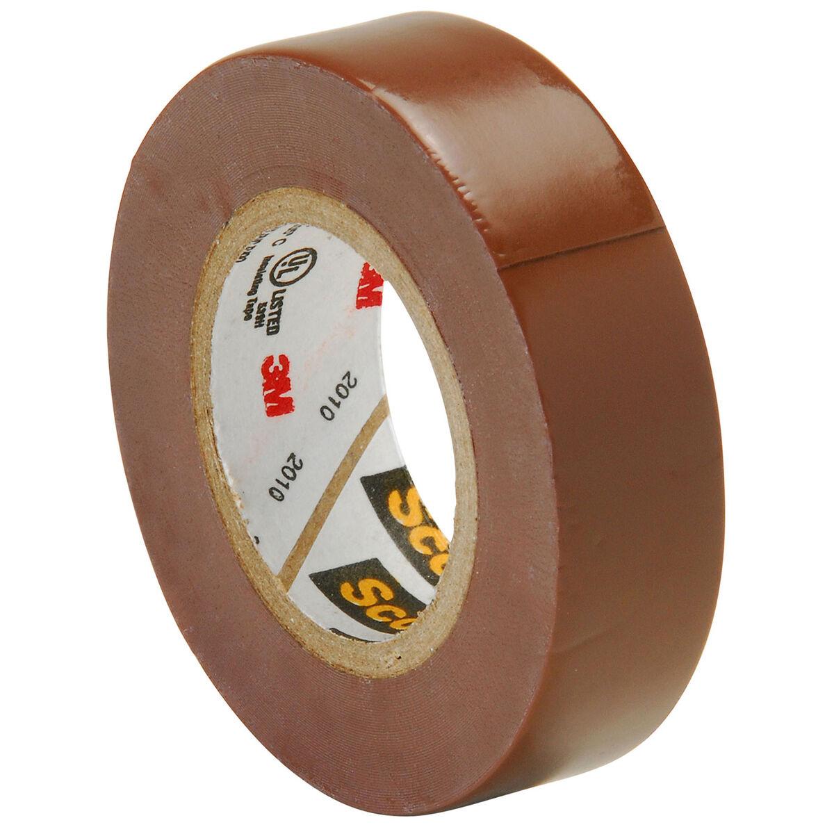 3M Electrical Ecom | Scotch Electrical Tape: 1/2" Wide, 20' Long, 7 mil Thick, Brown - 32 to 220 deg F Operating Temp, 1,250 V/mil, Series 35 | Part